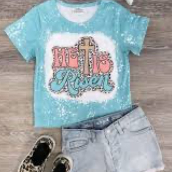 He Is Risen boutique Christian Easter tshirt - Picture 4 of 4